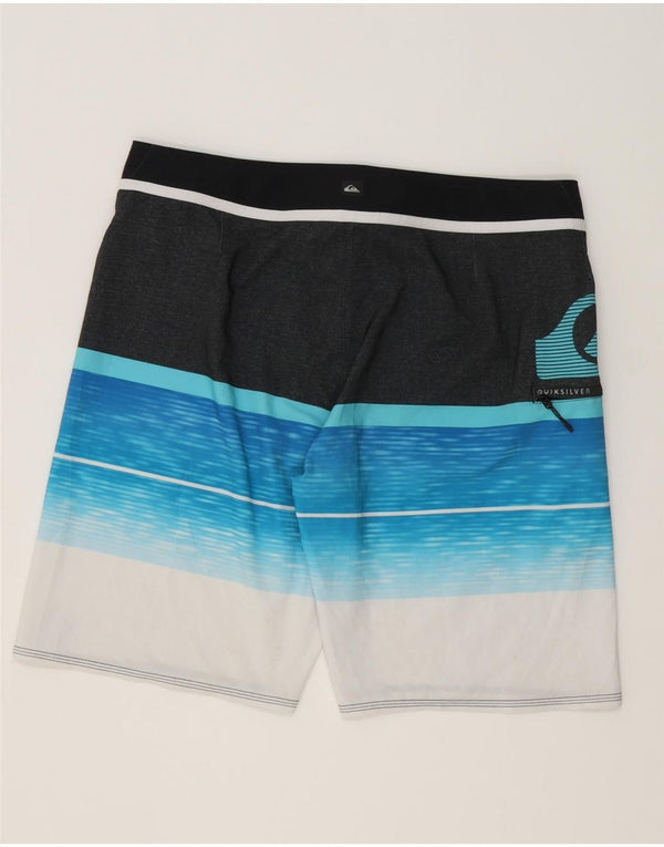 Quiksilver Pantaloncini da bagno grafici da uomo di grandi dimensioni a righe multicolori