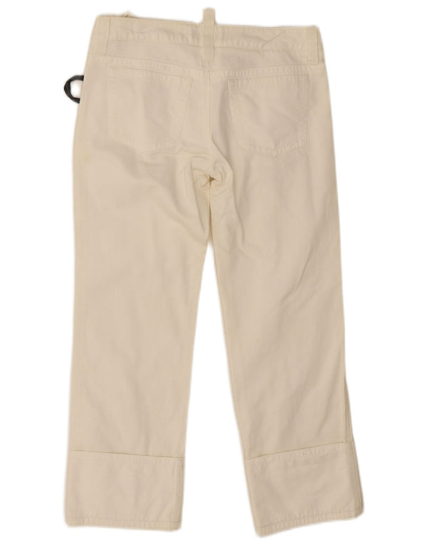 Pantaloni corti da donna Emporio Armani UK 8 piccoli W28 L24 bianco sporco