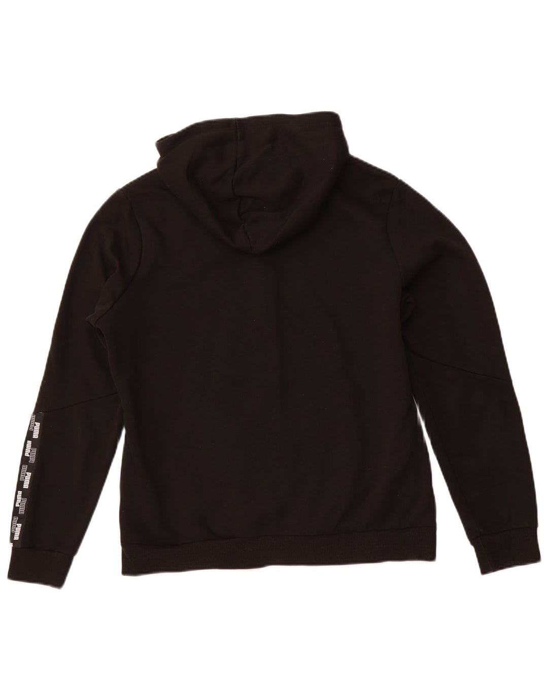 Felpa con cappuccio e zip grafica PUMA da donna UK 16 grande cotone nero