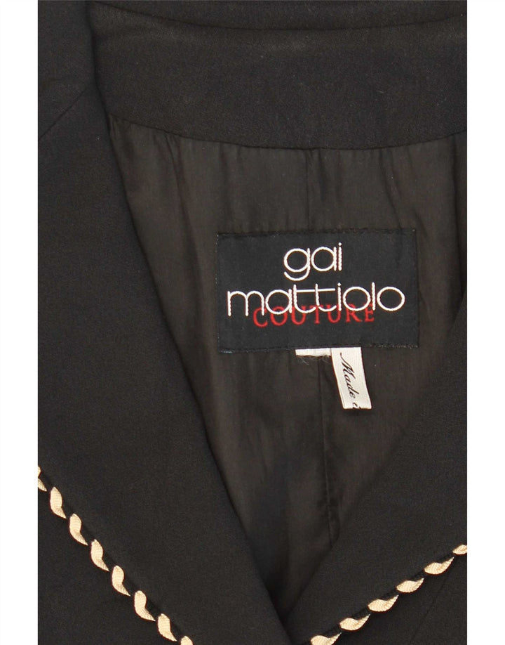 Giacca blazer a 3 bottoni da donna Gai Mattiolo UK 14 viscosa nera media