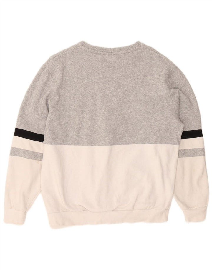 Fila Felpa grafica da uomo Maglione piccolo in cotone color block grigio