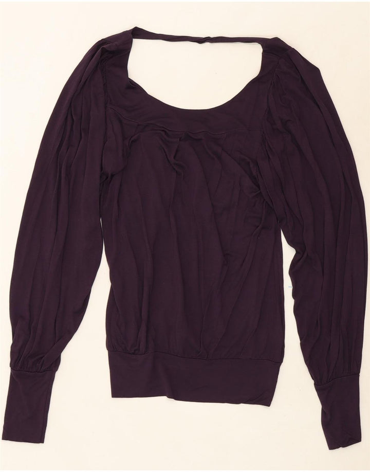 WAREHOUSE Womens Top Long Sleeve UK 10 Small Purple Viscose Vintage Warehouse and Second-Hand Warehouse from Messina Hembry 
