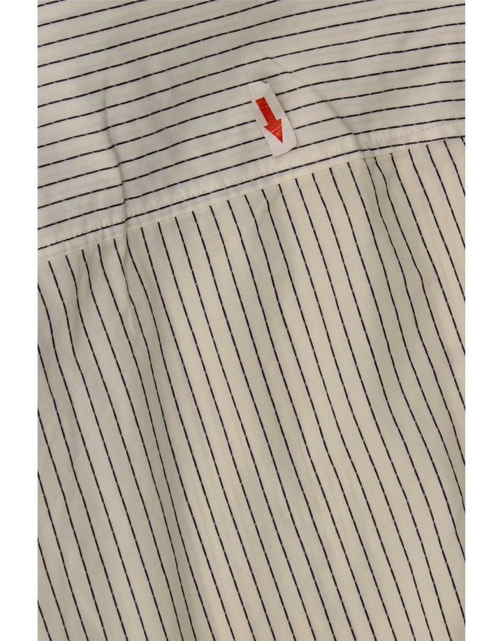 Camicia slim fit da donna Hugo Boss in cotone gessato bianco medio
