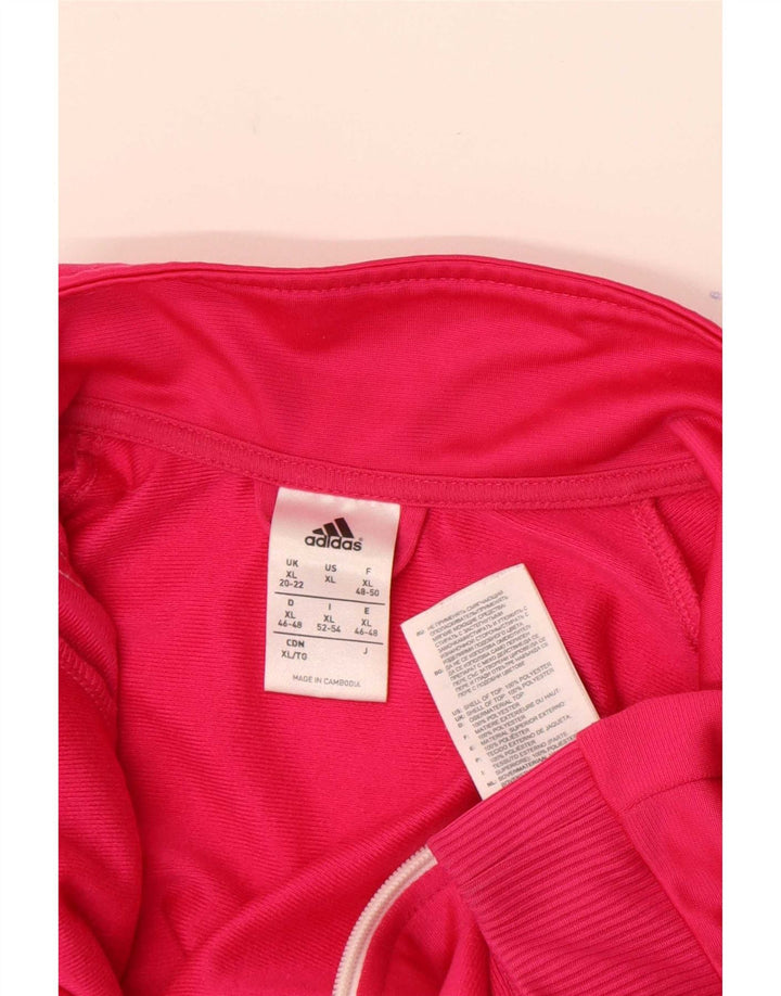 Giacca da tuta da donna Adidas UK 20/22 XL poliestere rosa