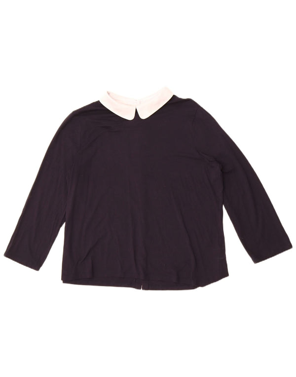 Camicetta da donna con maniche a 3/4 Hobbs UK 16 Large Blu Navy Colourblock