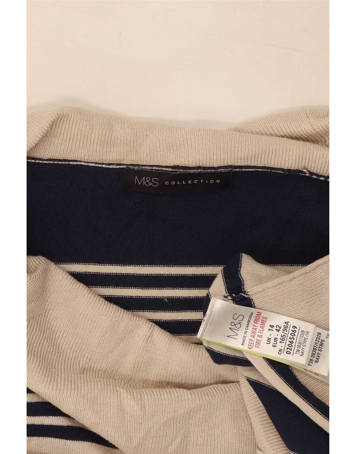 Maglione maglione a collo alto da donna Marks & Spencer UK 14 blu navy medio
