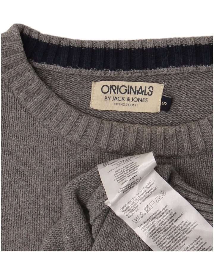 Jack & Jones Maglione da uomo con scollo a barca piccolo cotone grigio