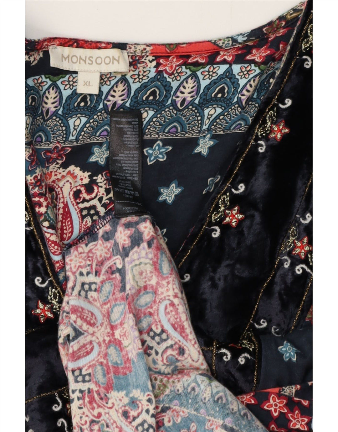 Abito a strati oversize da donna Monsoon UK 18 XL Cotone multicolore