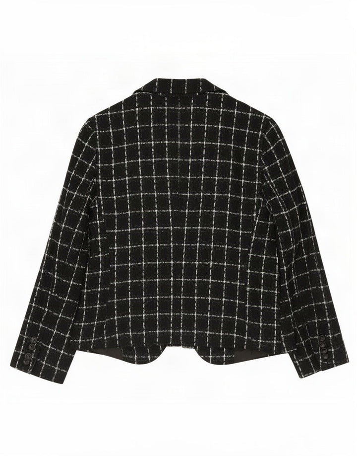 Giacca blazer a 1 bottone da donna Zara EU 44 XL acrilico scozzese nero