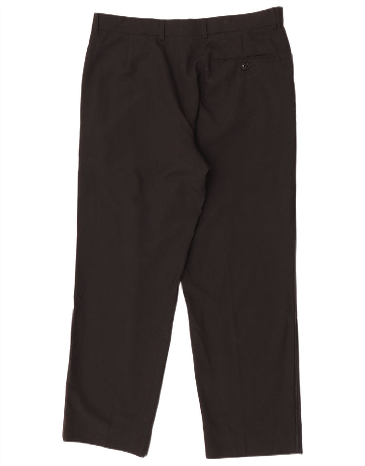 Pantaloni chino dritti da uomo Marks & Spencer W34 L29 poliestere nero