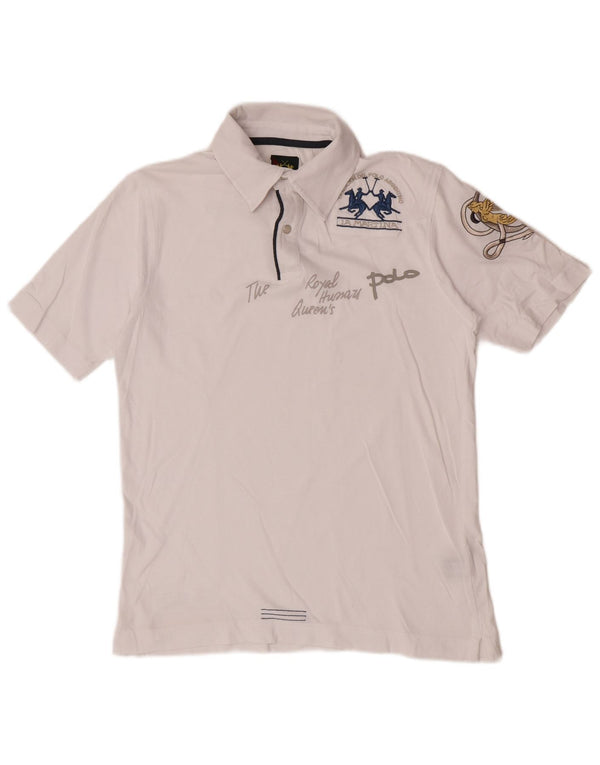 Polo grafica da uomo La Martina in cotone bianco medio