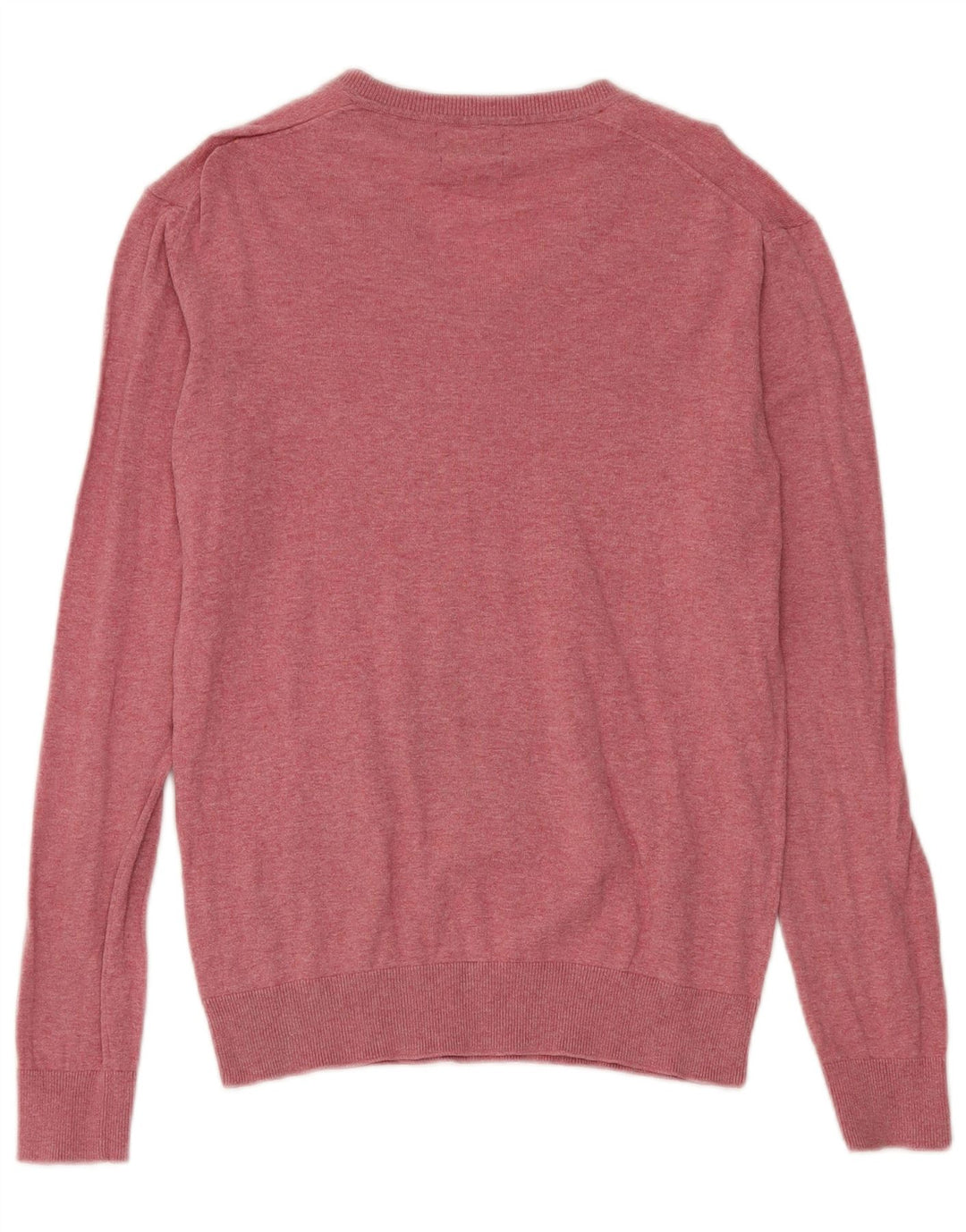 Maglione Zara da uomo con scollo a V in cotone rosa medio