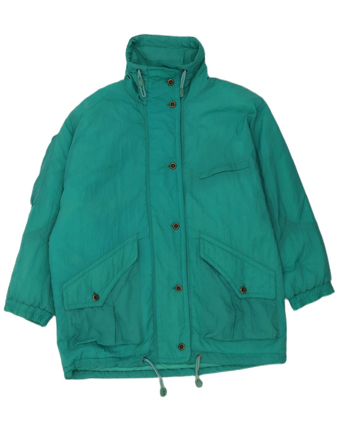 Cappotto imbottito oversize da donna vintage EU 46 XL Nylon verde