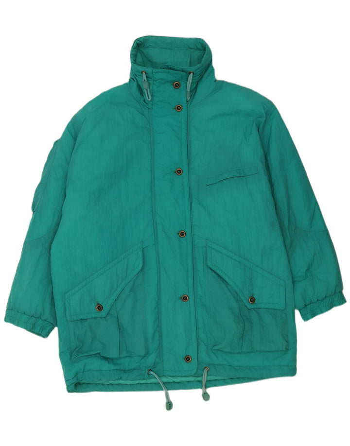 Cappotto imbottito oversize da donna vintage EU 46 XL Nylon verde