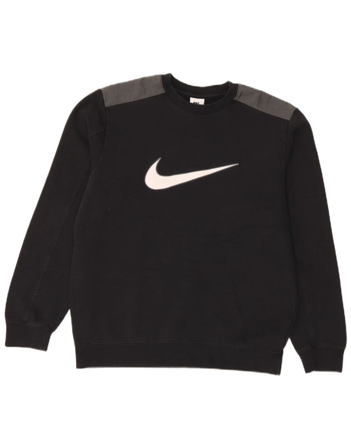 Felpa grafica da uomo Nike Felpa in cotone color block medio nero