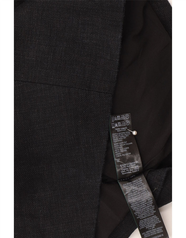 Gilet corto da donna Marks & Spencer UK 10 piccolo lino nero