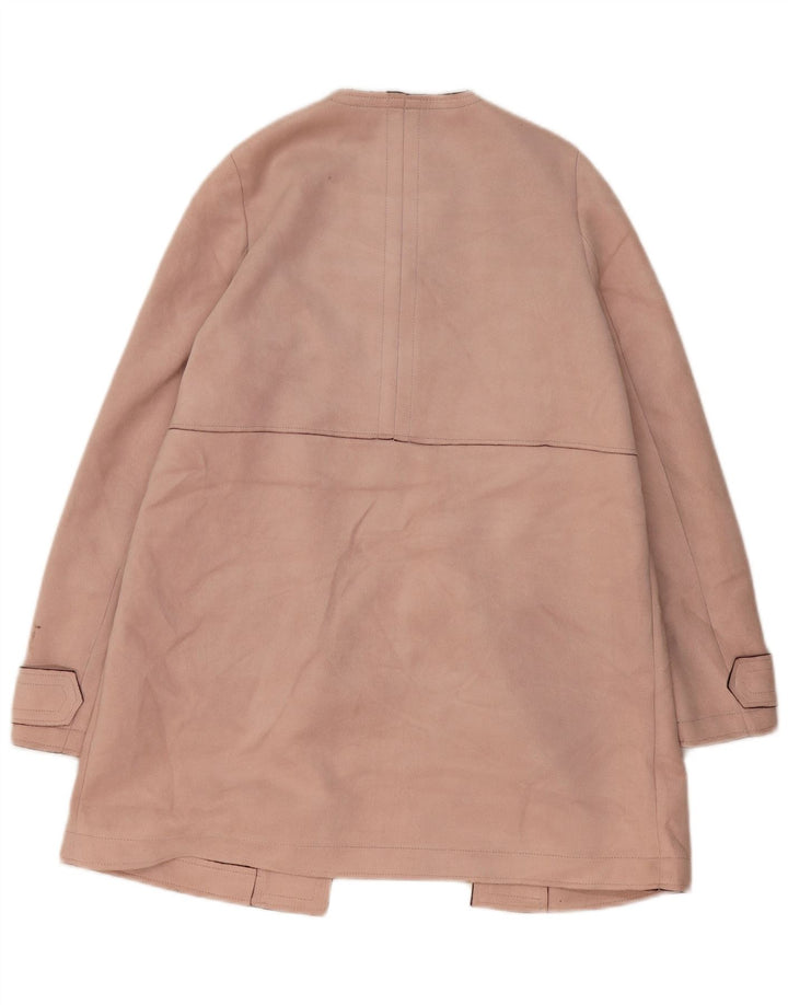 Soprabito da donna Zara in finta pelle scamosciata UK 14 poliestere rosa medio