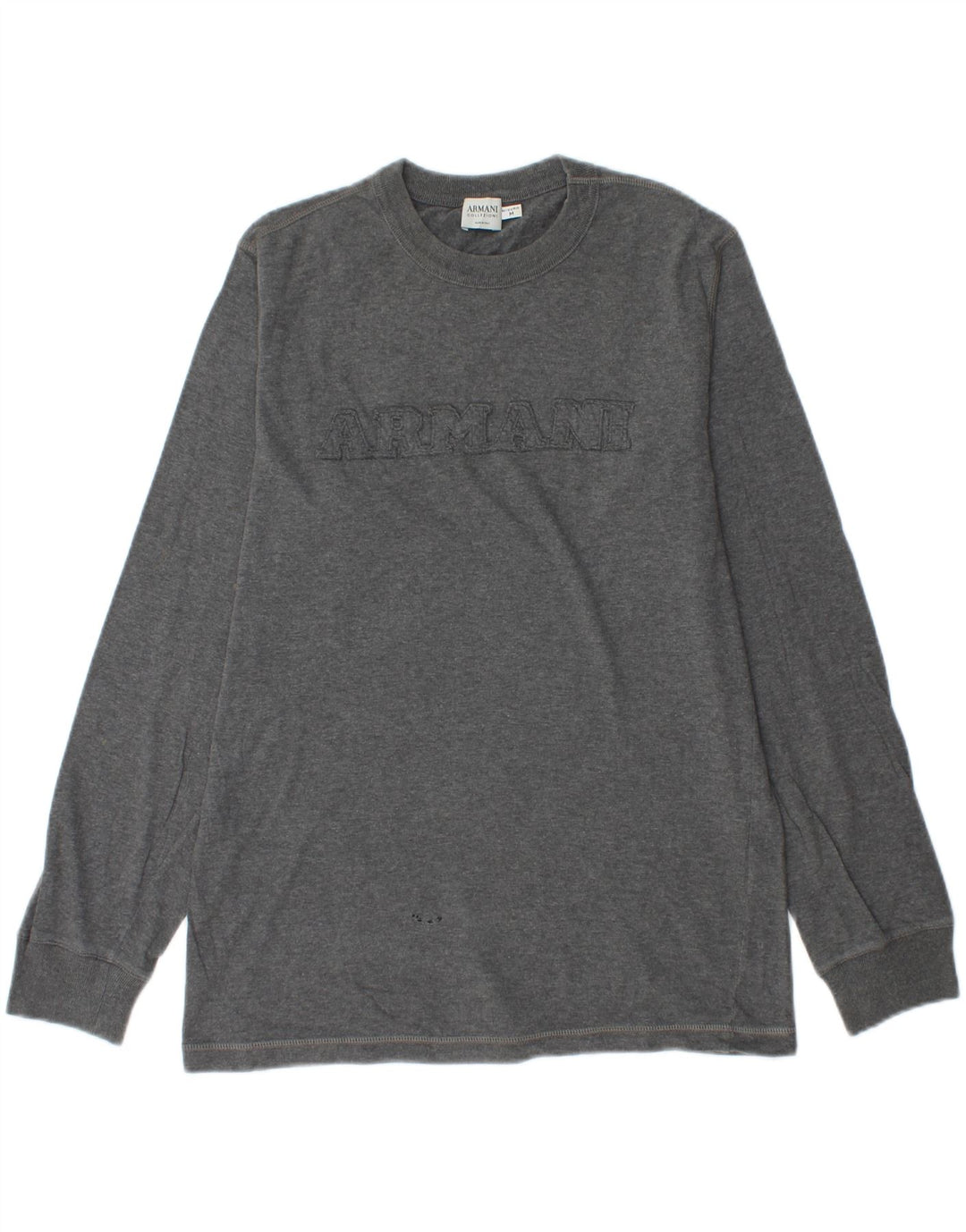 ARMANI COLLEZIONI Mens Top Long Sleeve Medium Grey Cotton Vintage Armani Collezioni and Second-Hand Armani Collezioni from Messina Hembry 