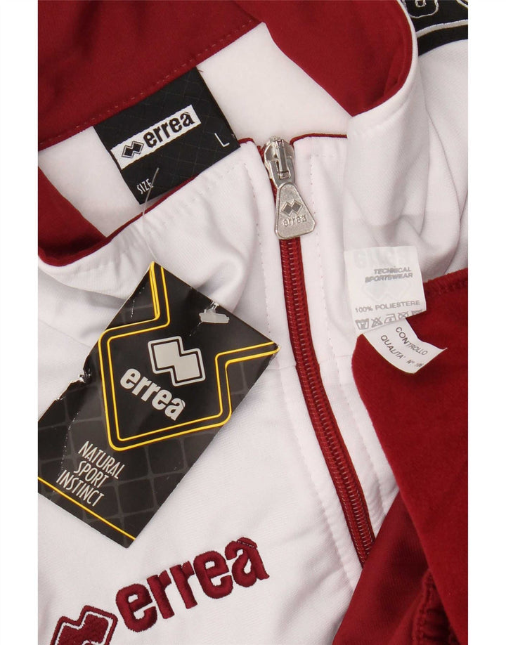 Errea Giacca da tuta grafica da uomo grande color block bordeaux