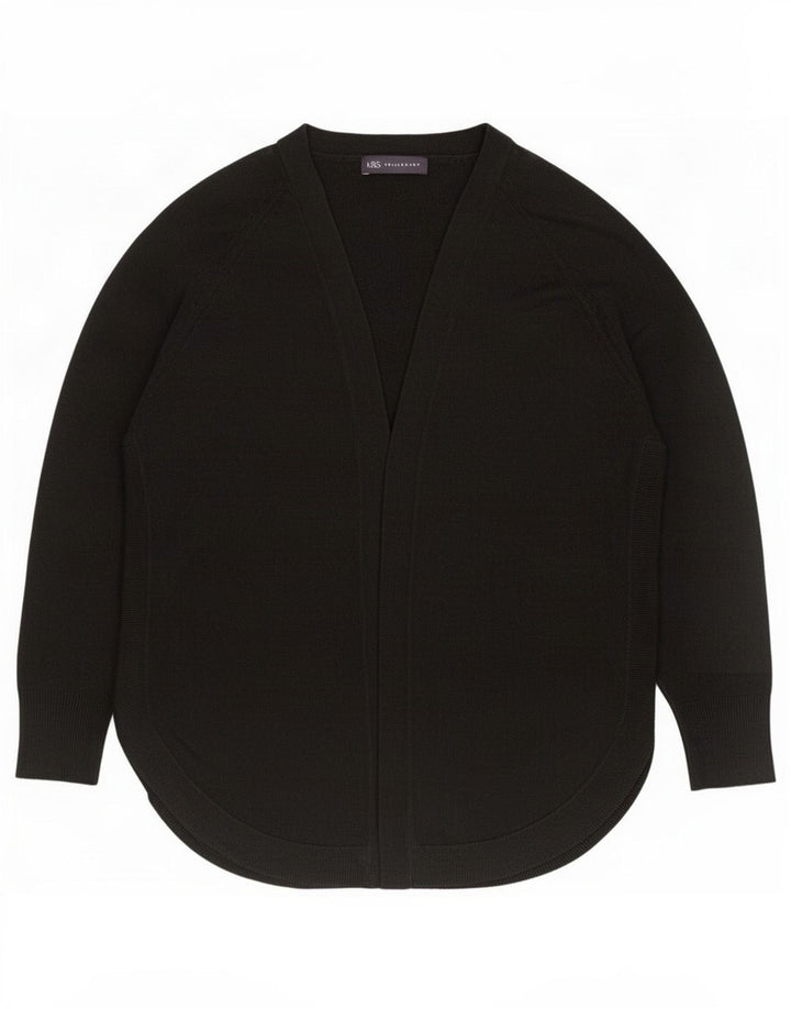 Maglione cardigan lungo da donna Marks & Spencer UK 14 medio nero