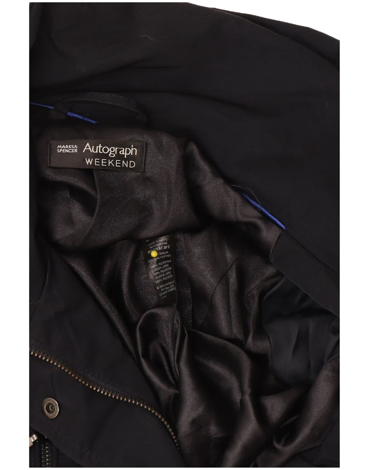 Cappotto da donna Marks & Spencer Autograph Windbreaker UK 12 medio nero