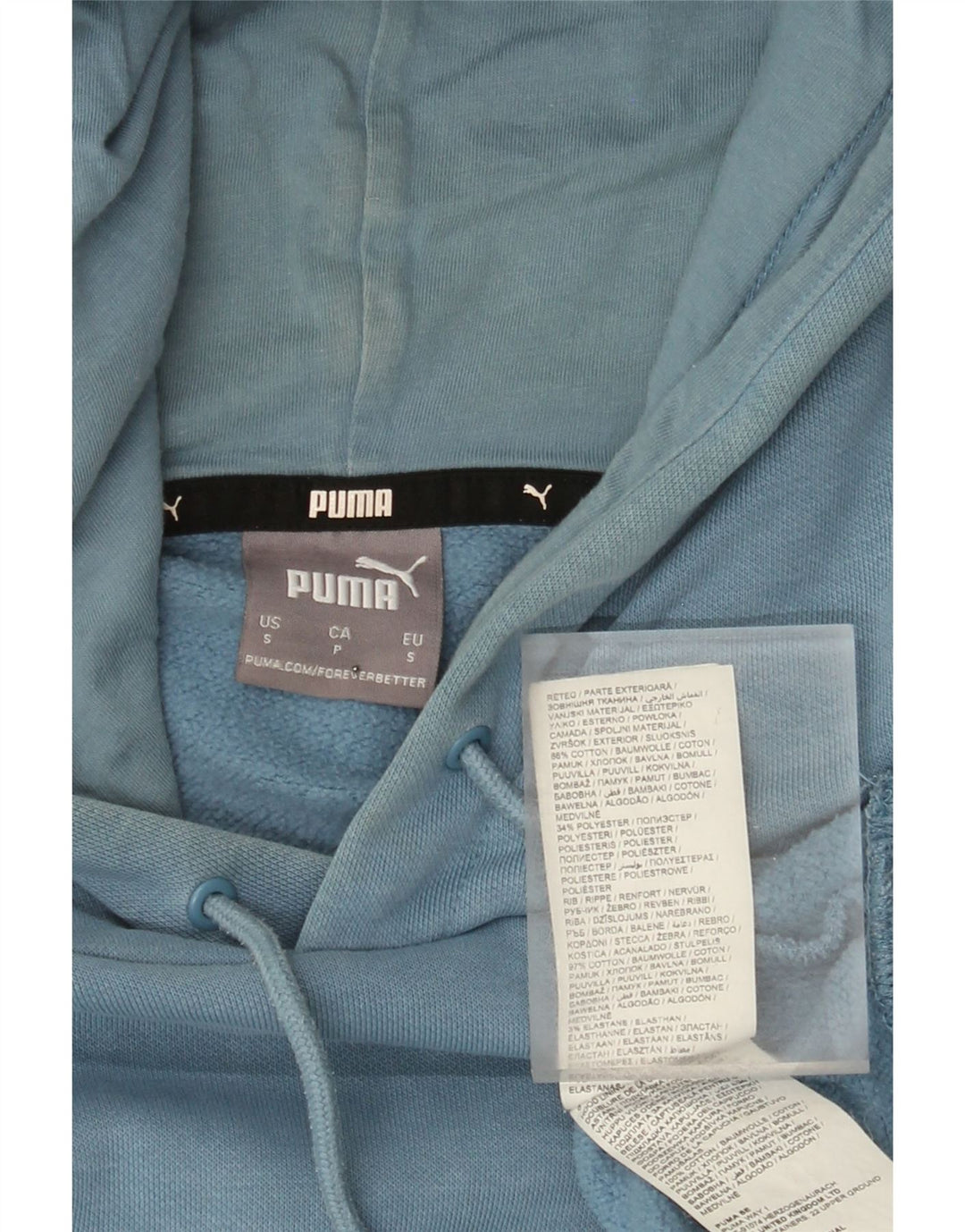 Felpa con cappuccio da uomo Puma Small in cotone blu