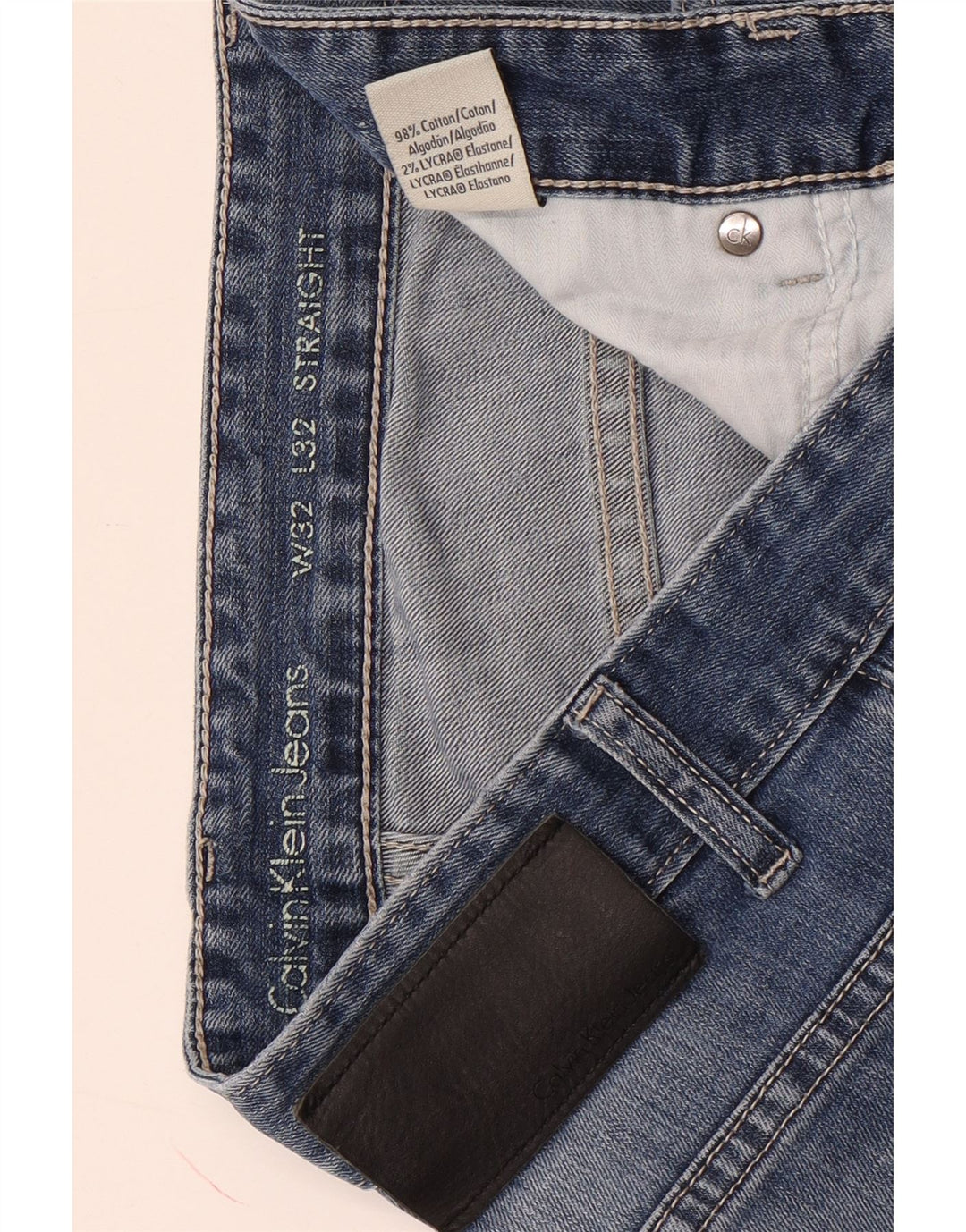 Jeans dritti da uomo Calvin Klein W32 L32 cotone blu