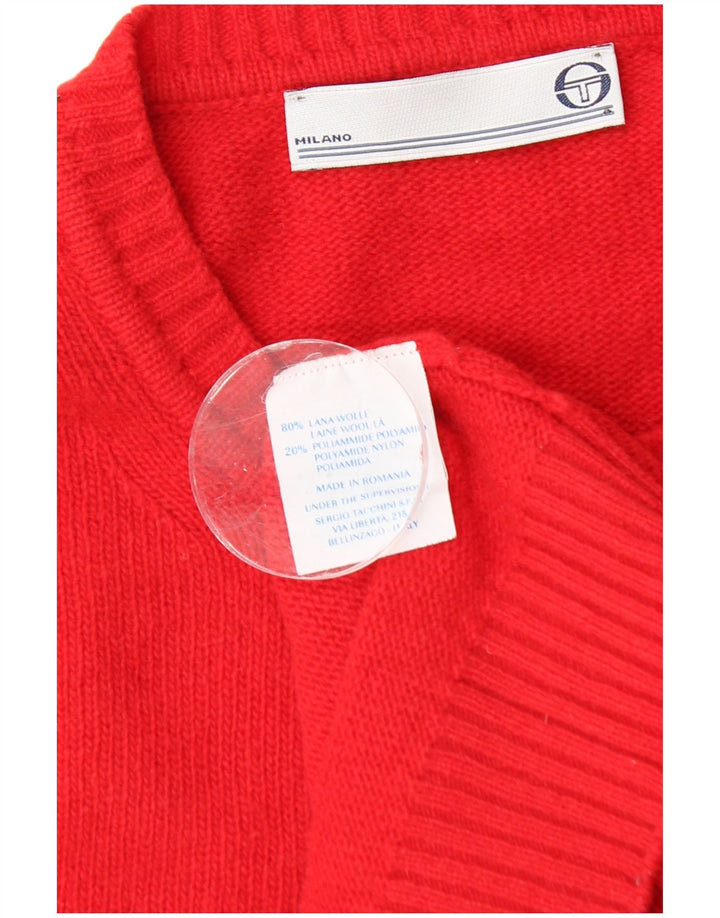 Maglione Maglione Girocollo Uomo Sergio Tacchini Grande Lana Rossa