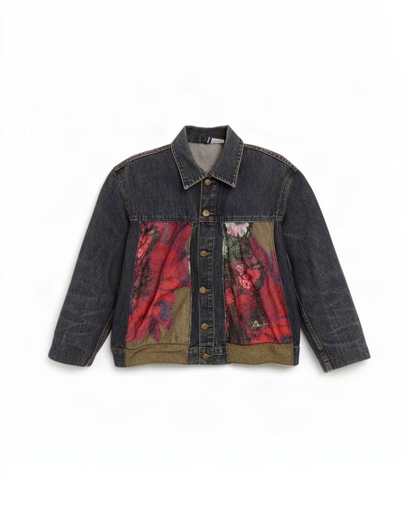 Giacca in denim Divided da donna di H&M UK 14 Cotone floreale blu medio