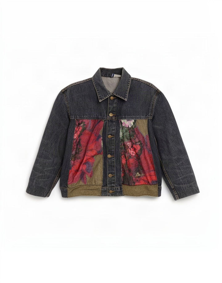 Giacca in denim Divided da donna di H&M UK 14 Cotone floreale blu medio