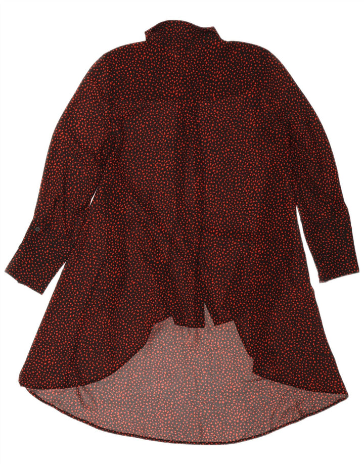 Abito camicia a maniche lunghe da donna MINT VELVET UK 12 Medio Nero maculato