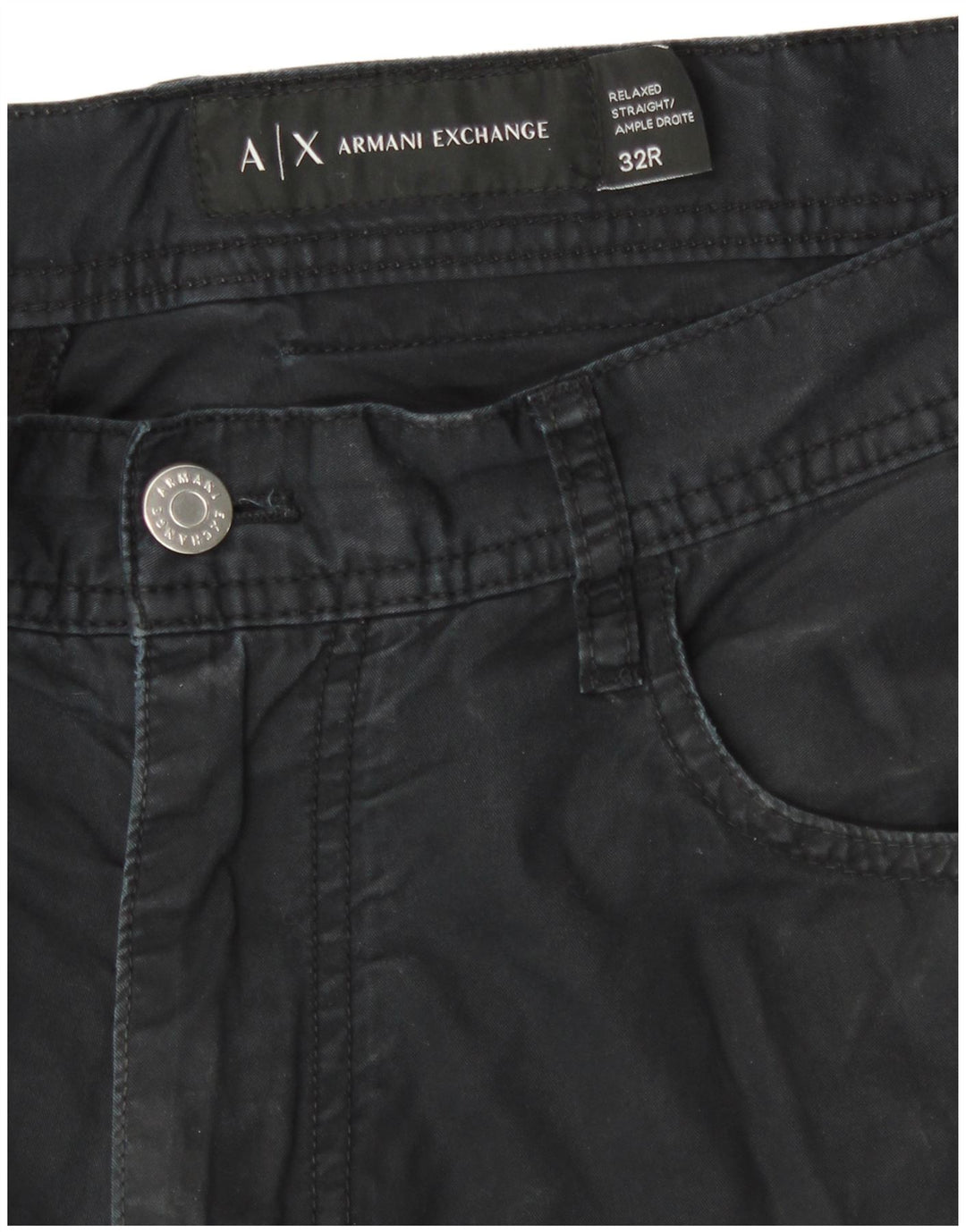 Pantaloni casual dritti da uomo Armani Exchange W32 L30 cotone nero