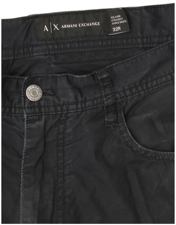 Pantaloni casual dritti da uomo Armani Exchange W32 L30 cotone nero