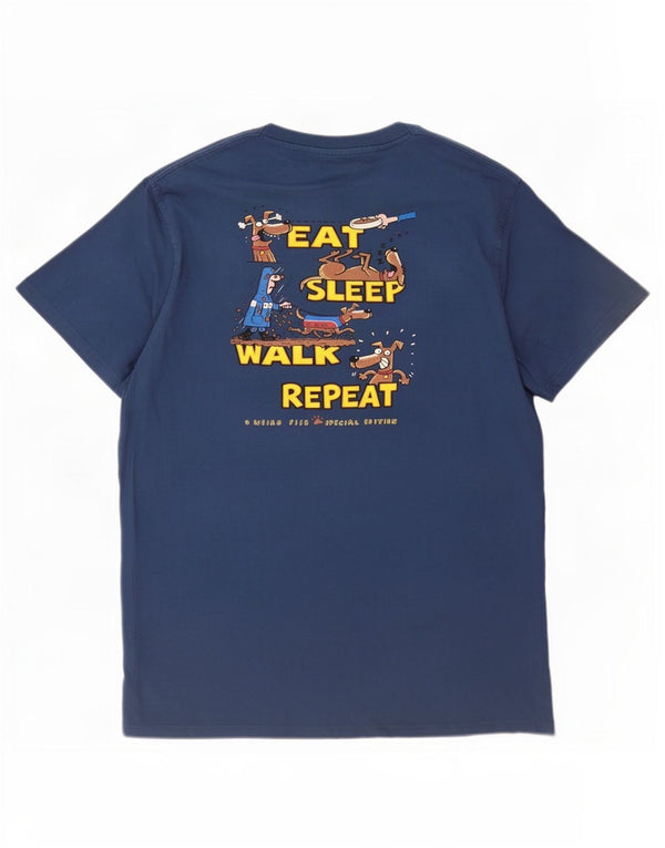 T-shirt grafica da uomo Weird Fish Top 3XL cotone blu navy