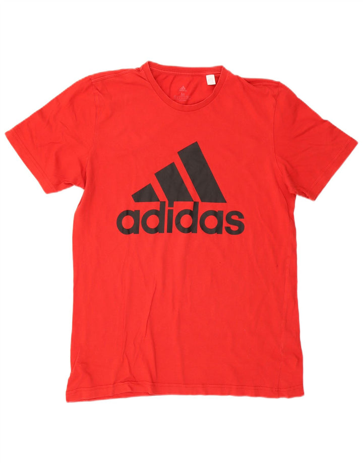 T-shirt grafica da uomo Adidas Top in cotone rosso medio
