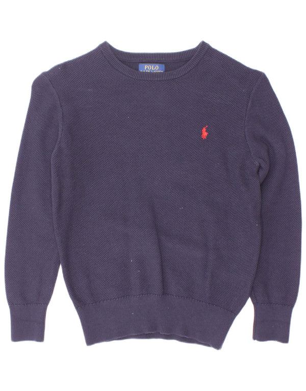 Polo Ralph Lauren Maglione da ragazzo con scollo a barca 6-7 anni in cotone blu navy