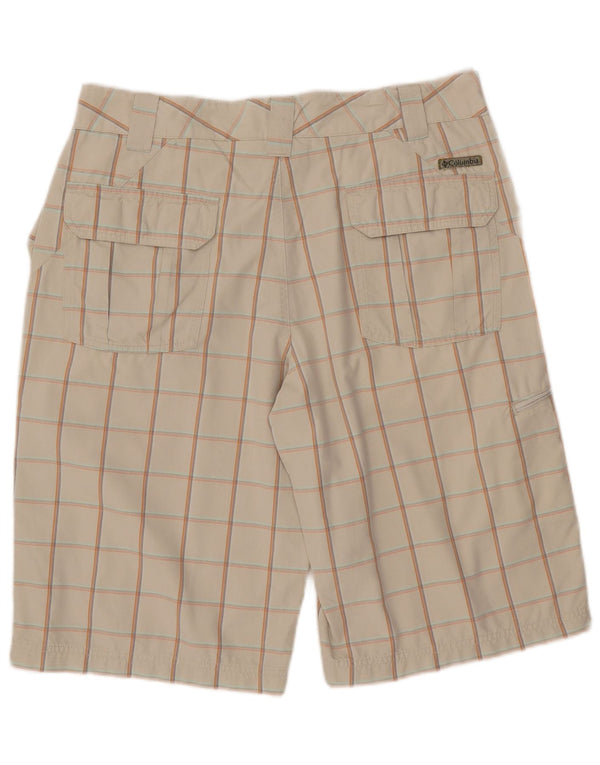 Pantaloncini cargo da uomo COLUMBIA W34 cotone a quadri beige grande