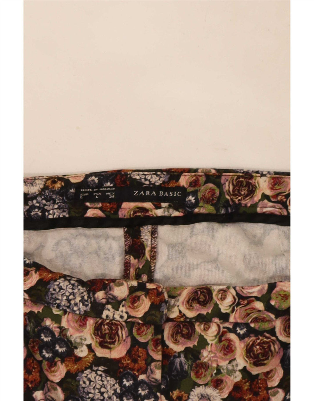 Pantaloni corti slim da donna Zara grandi W30 L26 multicolore floreale