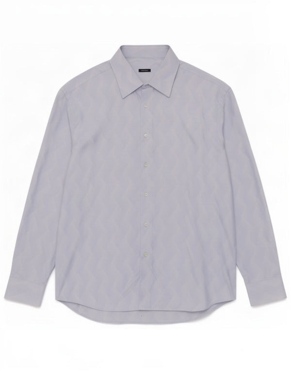 Camicia da uomo Roccobarocco taglia 44 XL in cotone geometrico blu