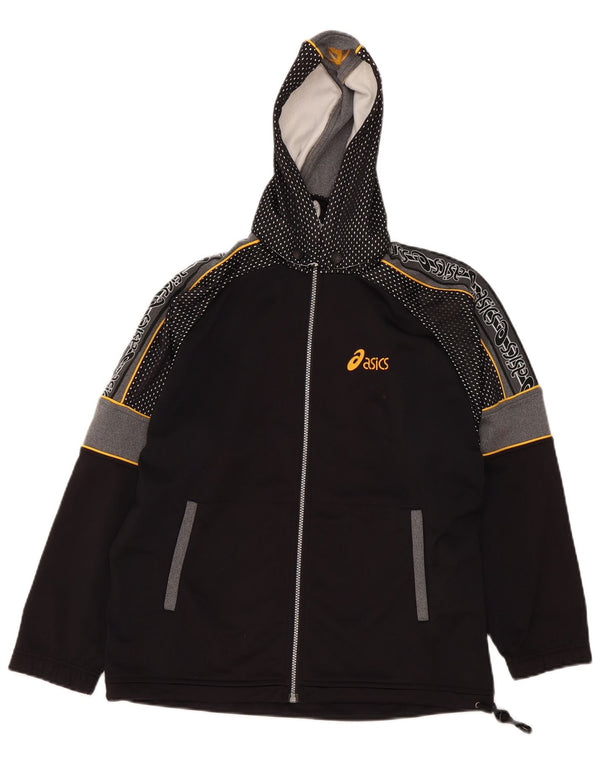 Felpa con cappuccio e zip Asics da ragazzo, vestibilità ampia, 13-14 anni, color block nero