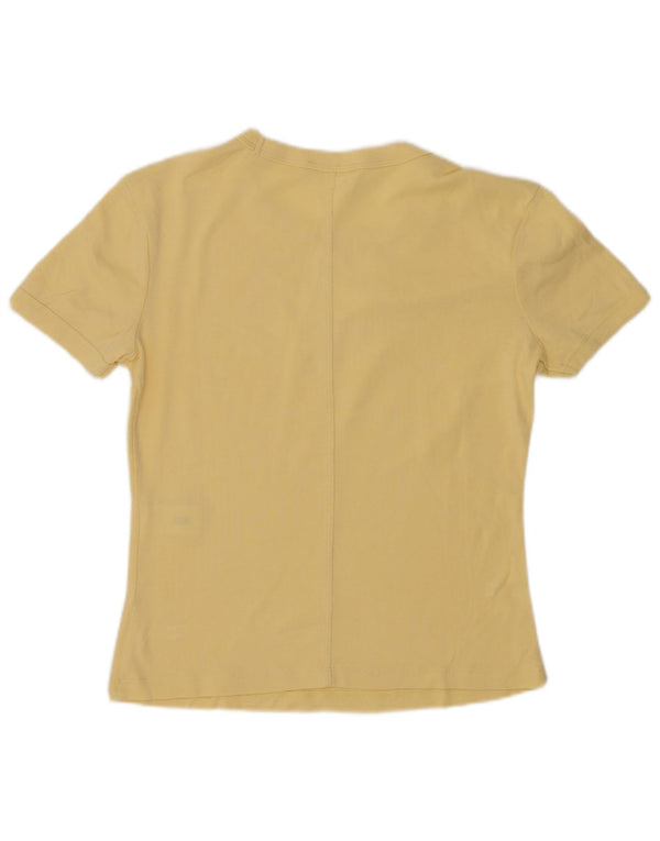 T-shirt corta da donna Zara UK 10 piccola in cotone giallo