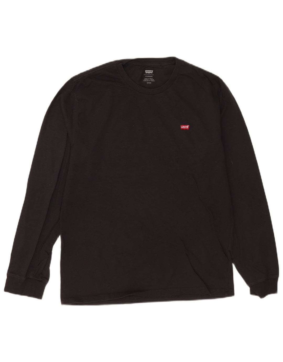 Levi's Uomo Standard Top Manica Lunga Cotone Nero Medio