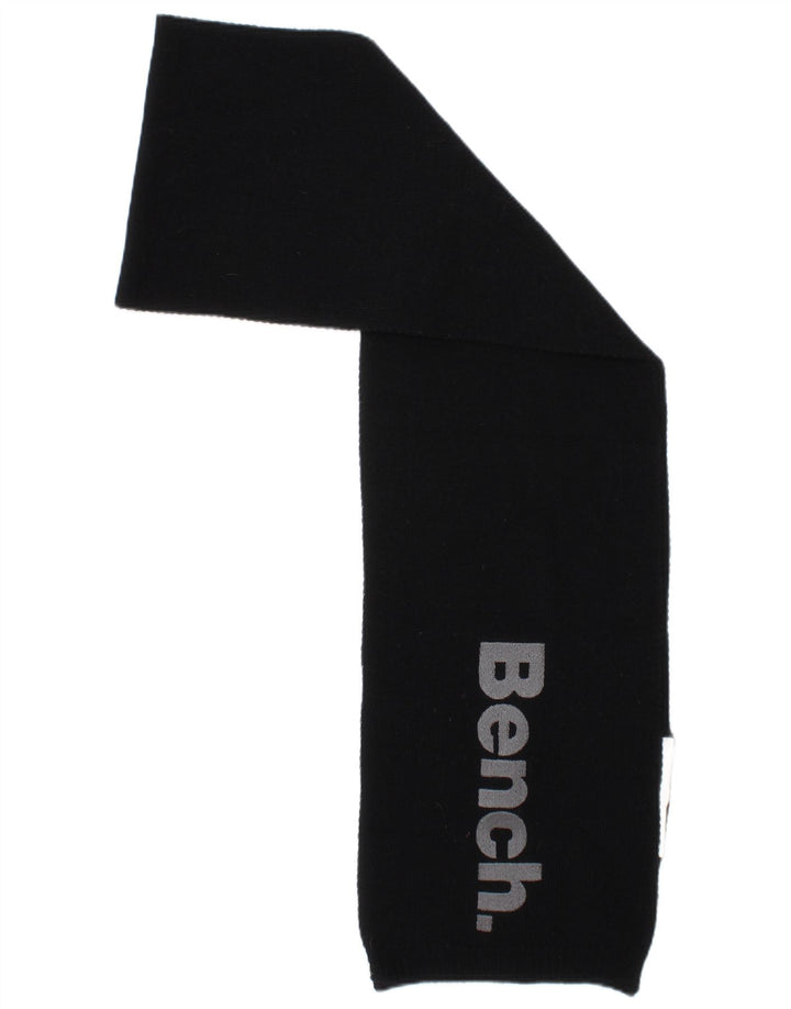 BENCH Mens Graphic Rectangle Scarf One Size Black Acrylic Modern
