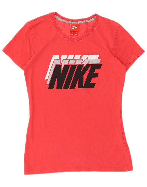 T-shirt grafica da donna Nike Top UK 10 piccola rossa in cotone