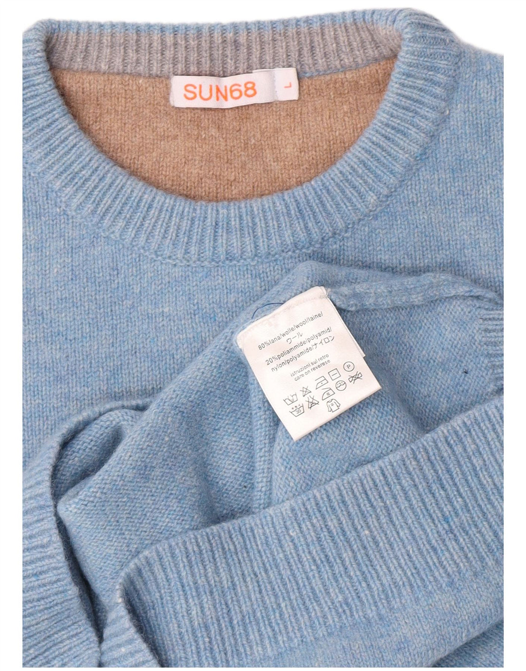 Maglione maglione girocollo da donna Sun68 grande lana blu