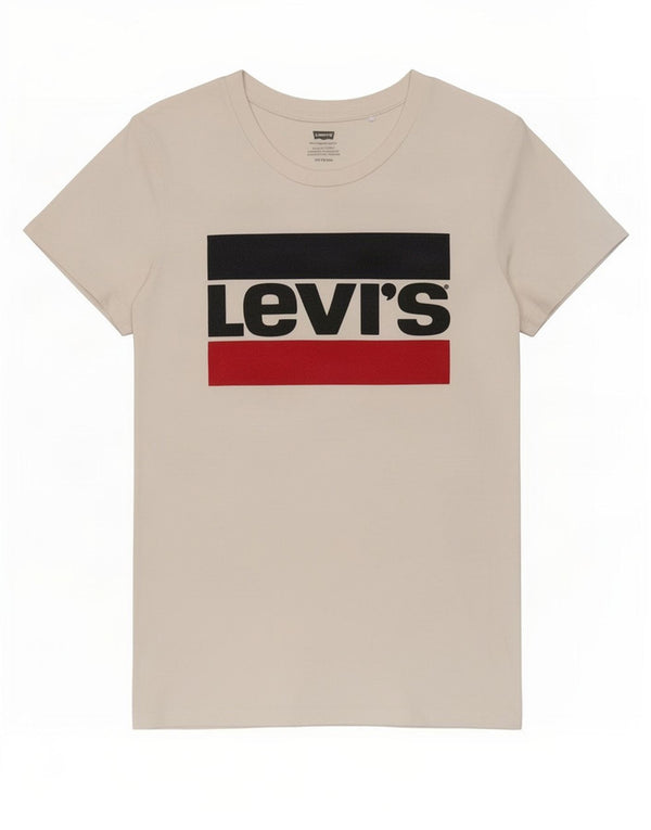 T-shirt grafica da donna Levi's Top UK 6 XS cotone bianco
