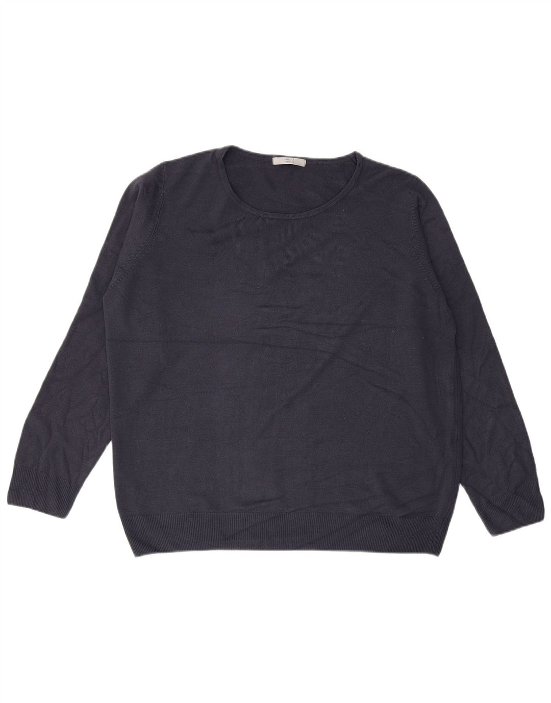 MARKS & SPENCER Maglione da donna con scollo a barca UK 20 2XL Blu navy