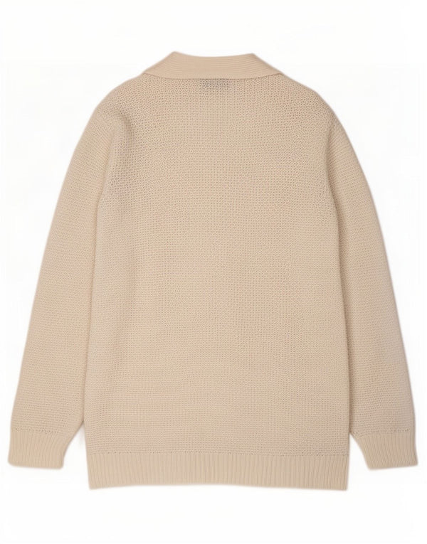 Maglione cardigan aperto da donna Marks & Spencer UK 16 grande cotone bianco