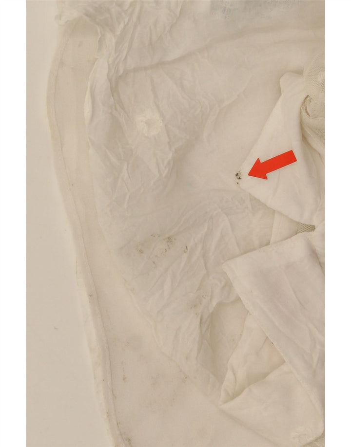 Camicetta Zara Trafaluc da donna UK 14 Poliestere floreale bianco medio