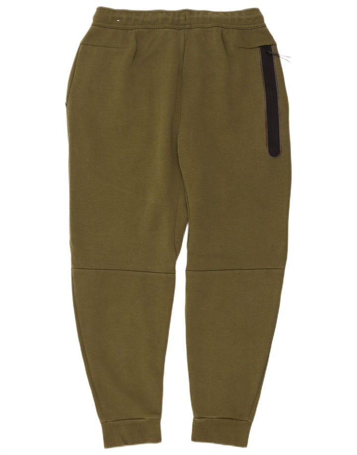 NIKE Womens Tracksuit Trousers Joggers UK 12 Medium  Khaki Cotton